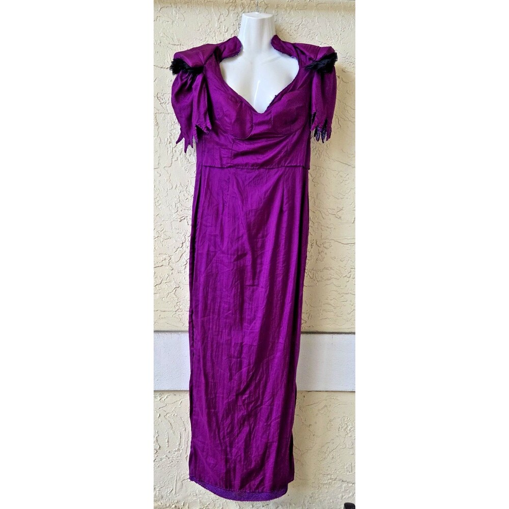 RARE CACHE Vtg 80s Purple Silk Sequin Gown Dress 10 Pageant Dynasty Angel Winged - Picture 5 of 16